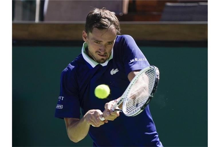 Aus in der dritten Runde in Indian Wells: Der Russe Daniil Medwedew in Aktion. Foto: Mark J. Terrill/AP/dpa