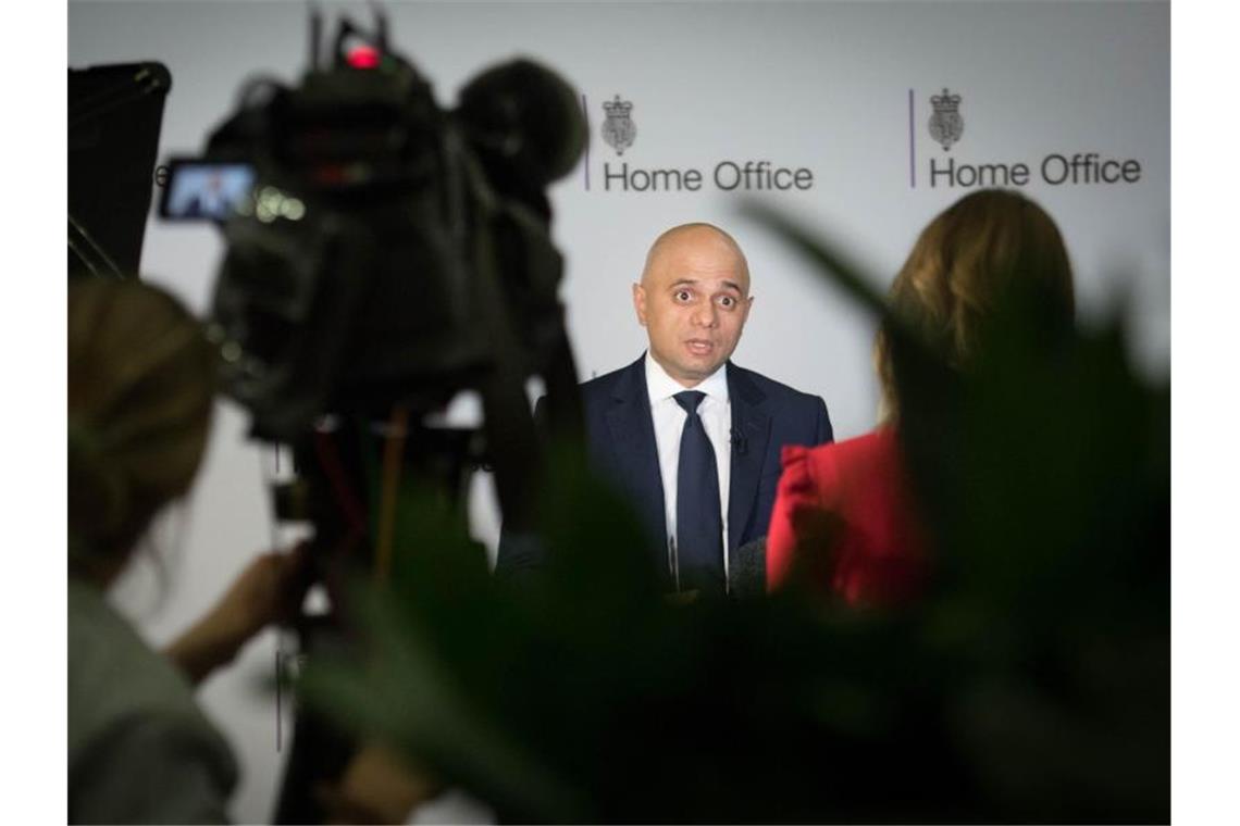 Aus seinem Ministerium stammen die Briefe: Der britische Innenminister Sajid Javid. Foto: Stefan Rousseau/PA Wire/dpa