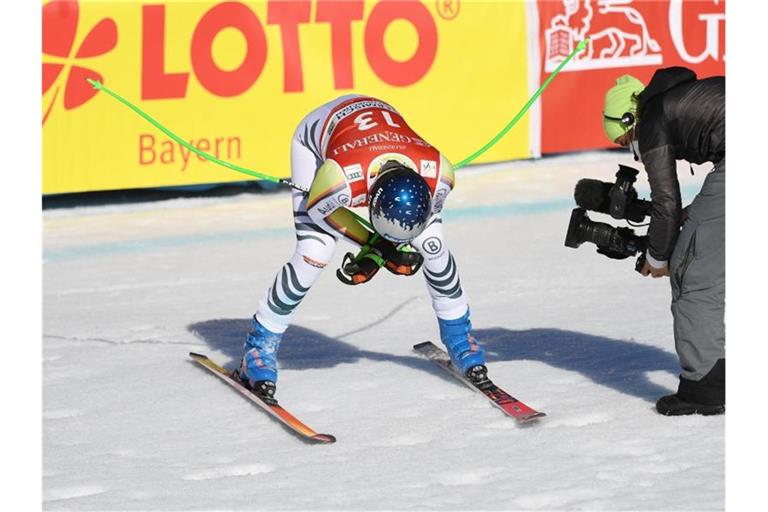 Ausgepumpt: Thomas Dreßen gab in Garmisch-Partenkirchen sein Comeback. Foto: Angelika Warmuth/dpa