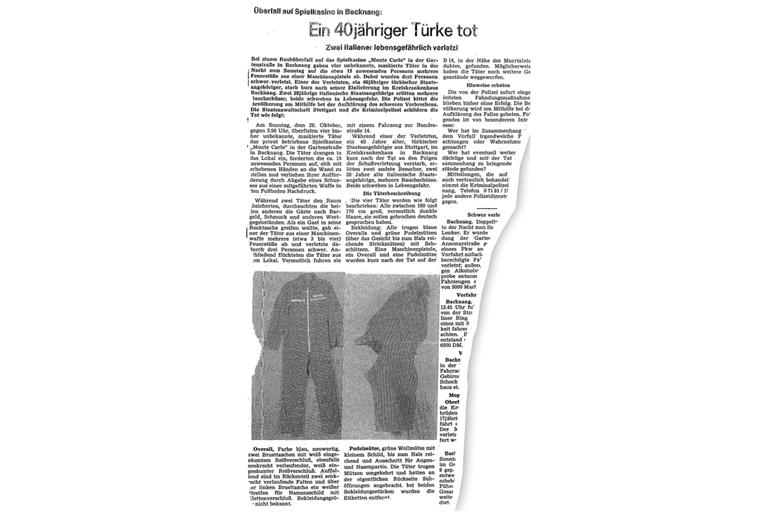 Ausriss aus der Backnanger Kreiszeitung vom 30. Oktober 1978.