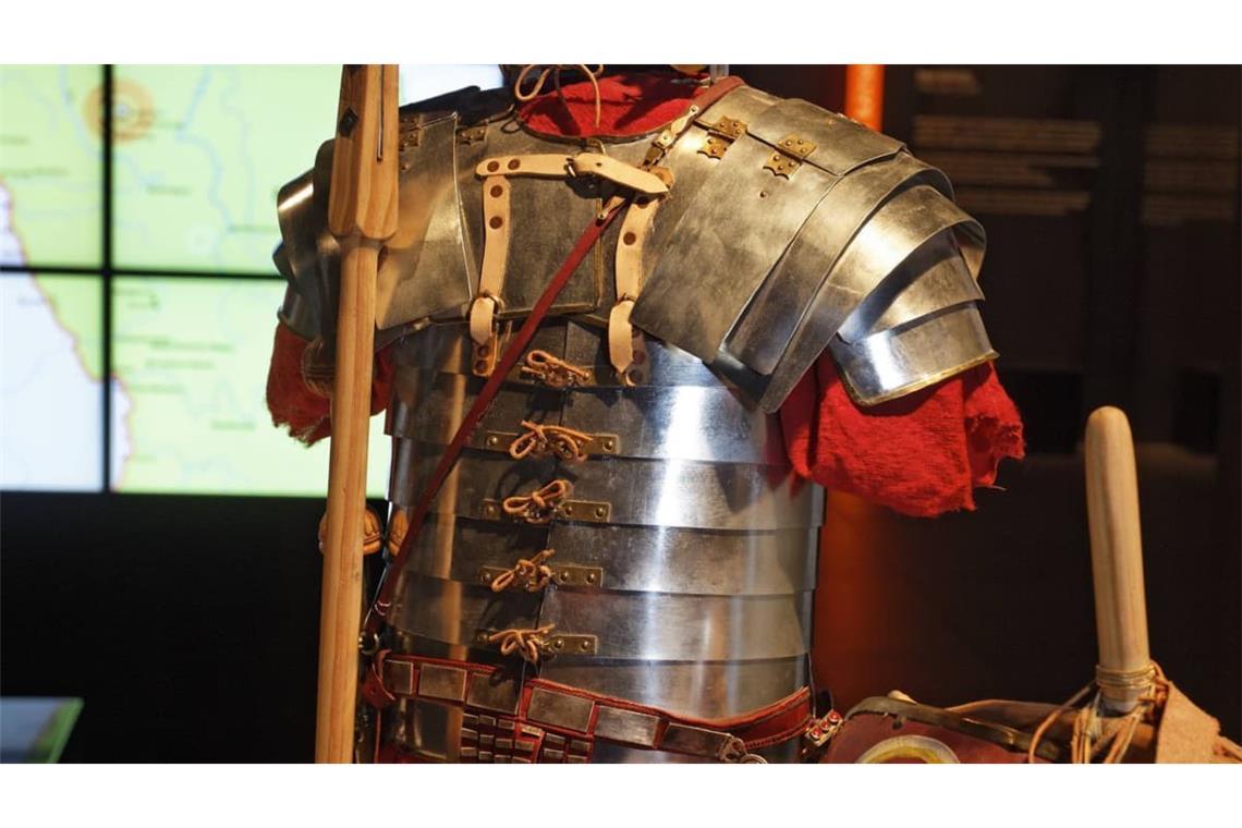 Ausrüstung eines römischen Legionärs, Varusschlacht Museum und Park Kalkriese.