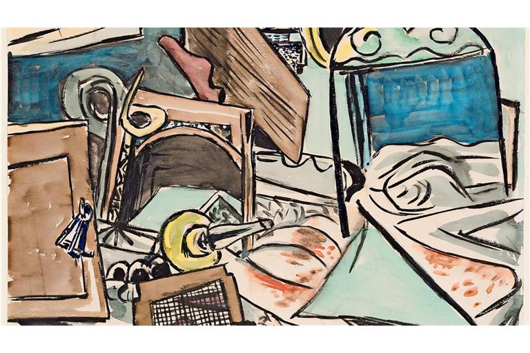 Ausschnitt aus Max Beckmanns Aquarell „Der Mord“ von 1933