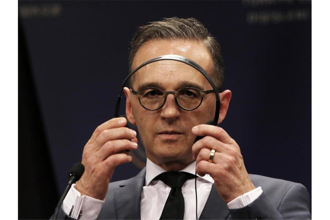 Außenminister Heiko Maas am Samstag bei einer Pressekonferenz mit seinem türkischen Amtskollegen Cavusoglu. Foto: Burhan Ozbilici/AP/dpa