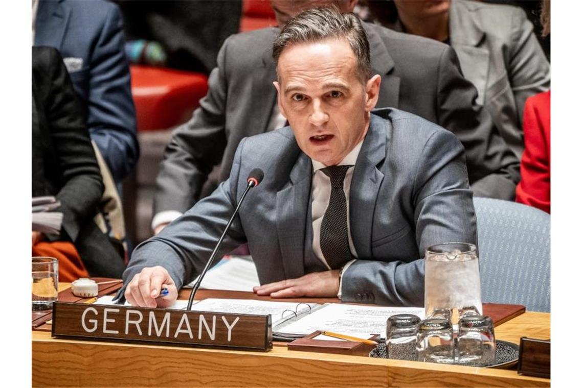 Aussenminister Heiko Maas (SPD) äußert sich bei der Sitzung des UN-Sicherheitsrats zur humanitären Situation in Syrien. Foto: Michael Kappeler/dpa