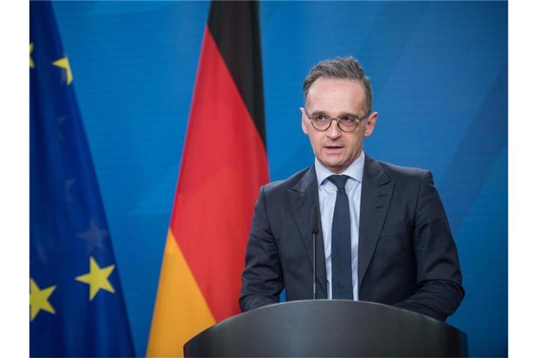 Außenminister Heiko Maas (SPD) spricht. Foto: Stefanie Loos/AFP Pool/dpa/Archivbild