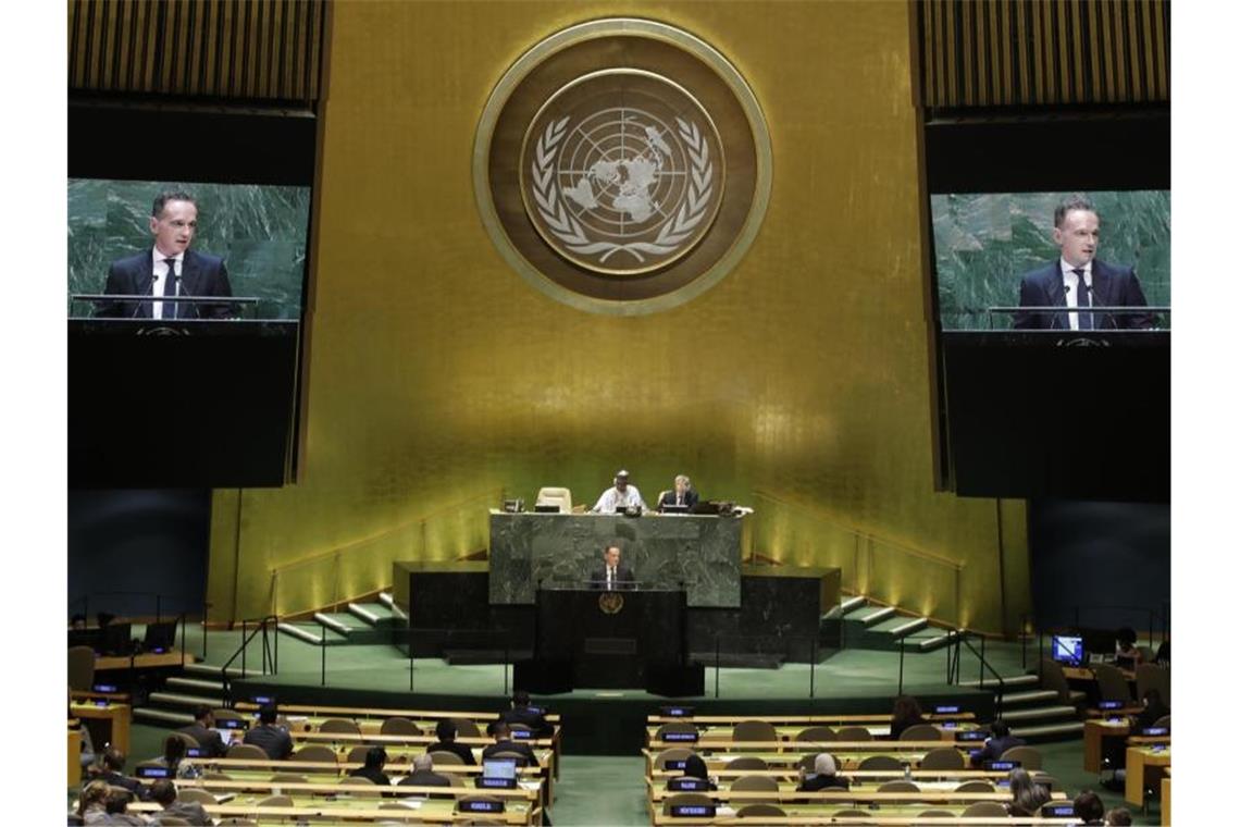 Außenminister Heiko Maas spricht vor der UN-Vollversammlung in New York: „Zusammenarbeit ist alles andere als Verrat am eigenen Land. Sie schafft vielmehr die Voraussetzung dafür, dass es unseren Ländern gut geht.“ Foto: Frank Franklin II/AP