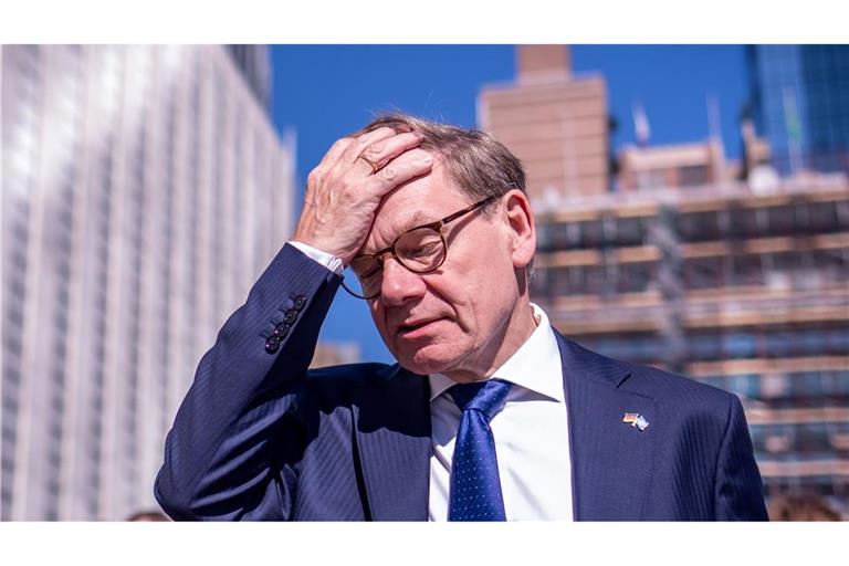 Außenminister Johann Wadephul (CDU) auf dem Weg zur Wahl für den UN-Sicherheitsrat in der Generalversammlung der Vereinten Nationen in New York.