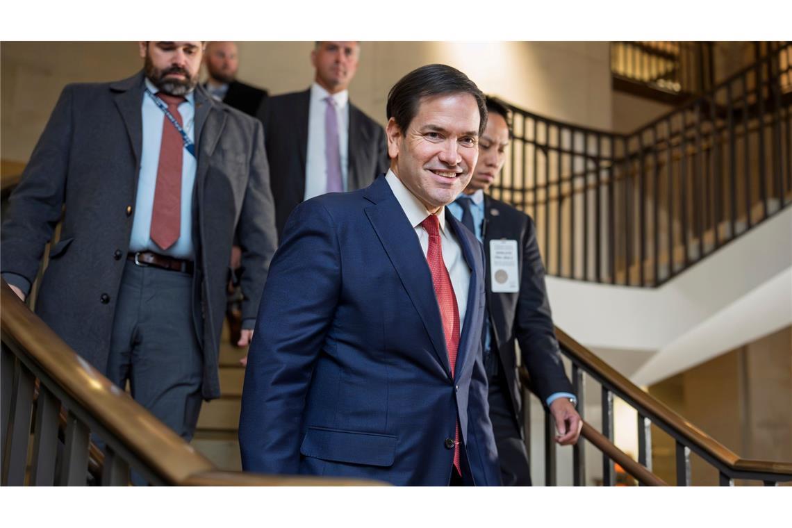 Außenminister Marco Rubio trifft im US-Kapitol ein.