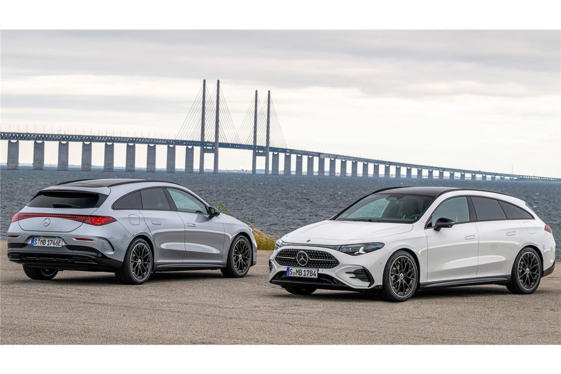 Außerdem wird die CLA-Modell-Familie Zuwachs mit den Shooting Brake Varianten – sowohl elektrisch als auch als Hybrid.