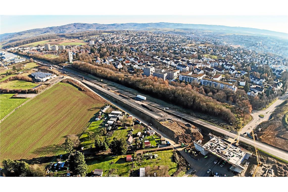 B-14-Baustelle vom Wasserturm bis Backnkang-West.