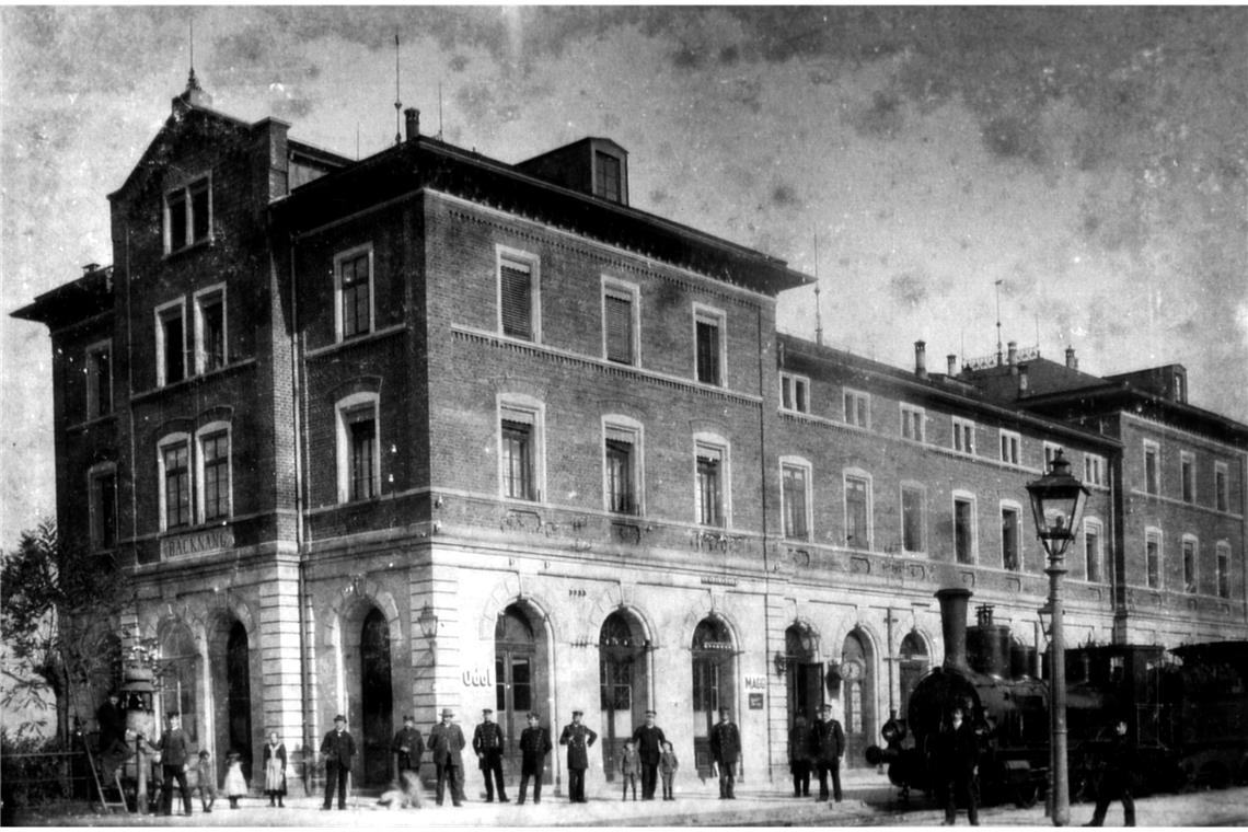 Backnanger Bahnhof im Jahr 1905.