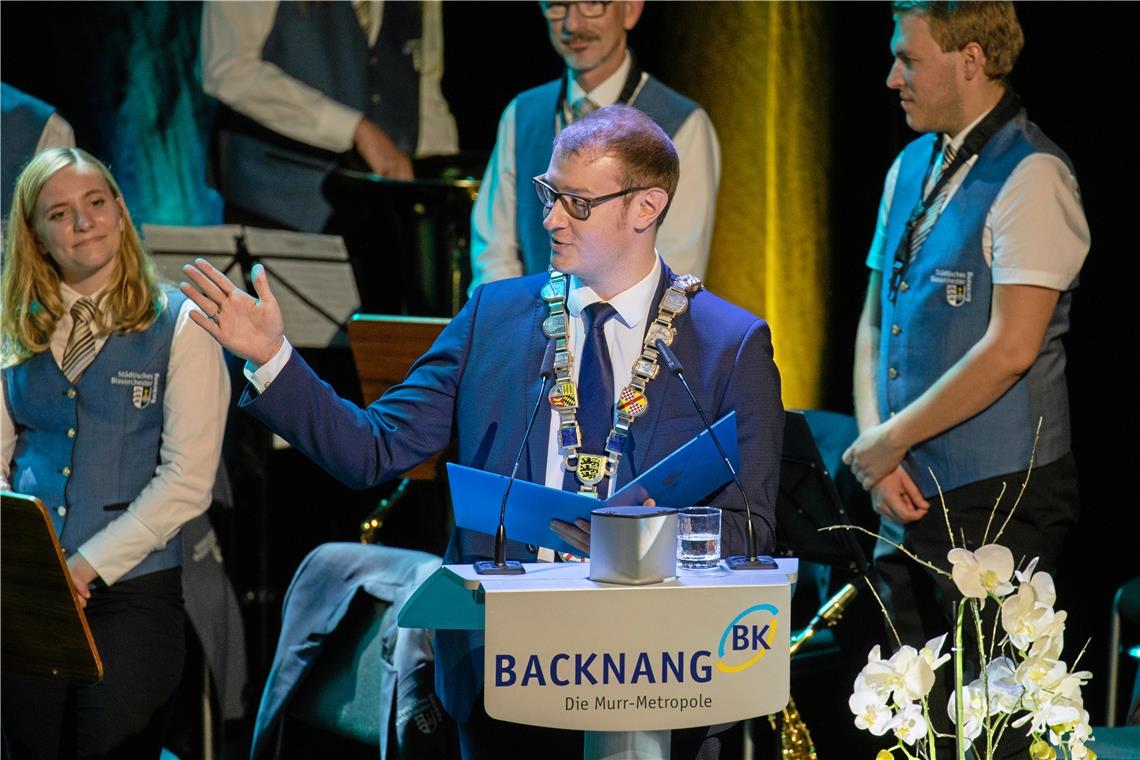 Backnangs Oberbürgermeister Maximilian Friedrich ist mittlerweile seit mehr als 100 Tagen im Amt.Foto: A. Becher