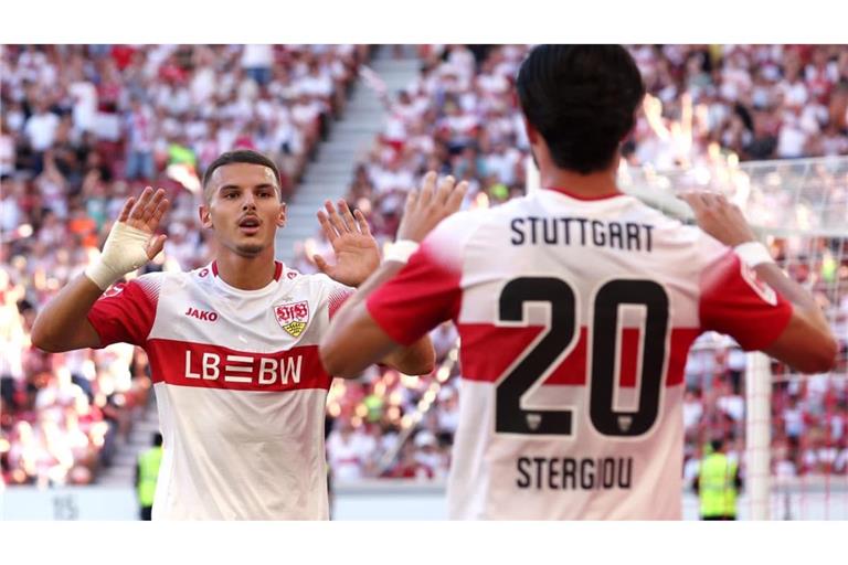 Badredine Bouanani (links) und Leonidas Stergiou fehlen auf der A-Liste des VfB für die Champions League.