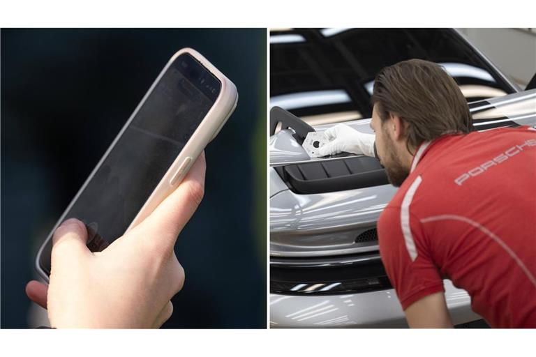 Bald untersagt: Porsche-Mitarbeiter  in Zuffenhausen dürfen ihr Privathandy während der Arbeitstätigkeit nicht mehr nutzen.