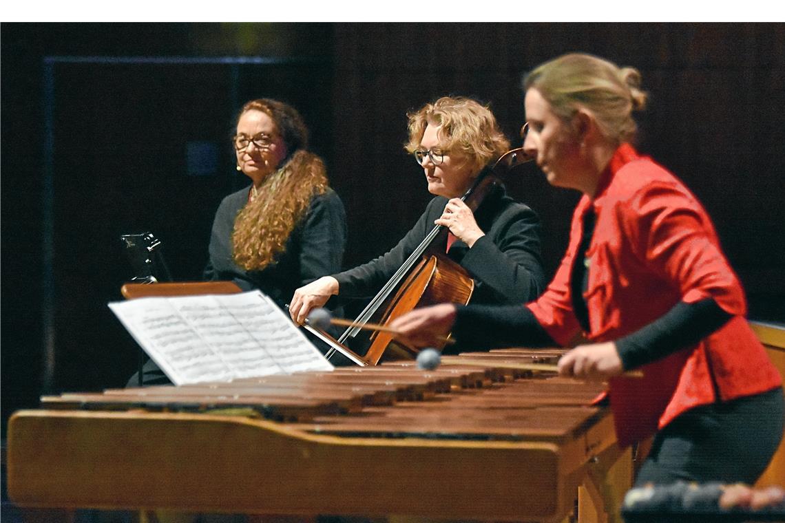 Erzählungen über Träume im Backnanger Bürgerhaus Barbara Stoll, Ulrike Eickenbusch und Katarzyna Myćka bei ihrem Gastspiel im Backnanger Bürgerhaus. Foto: Tobias Sellmaier