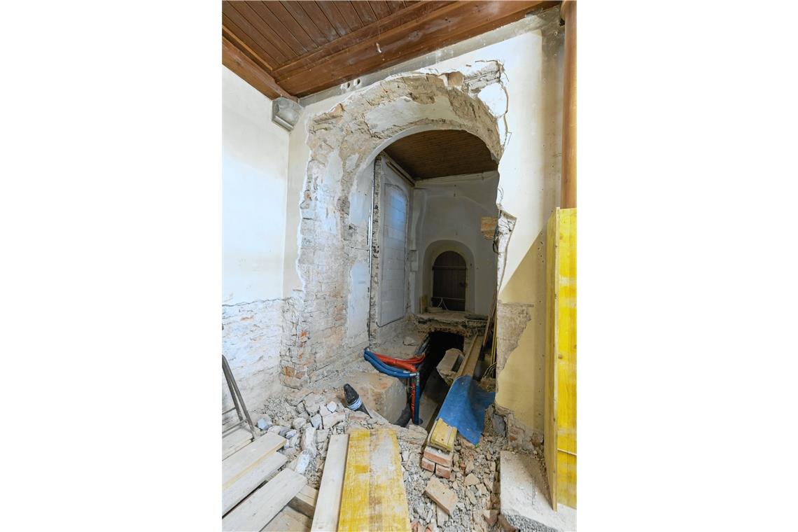 Baustellenführung, Stiftskirchensanierung im November 2019
