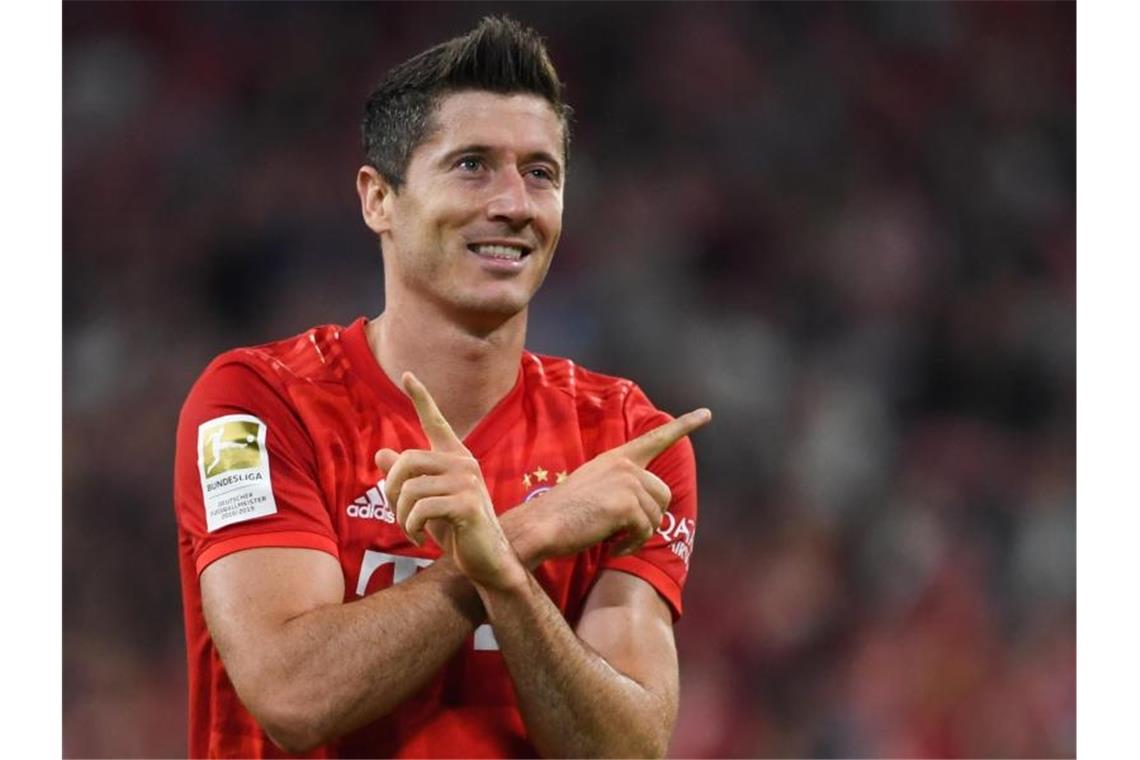 Bayern-Stürmer Robert Lewandowski erzielte das erste Bundesligator 2019/20. Foto: Sven Hoppe