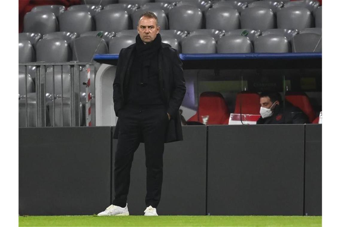 Bayern-Trainer Hansi Flick kann mit dem frühzeitigen Achtelfinal-Einzug sehr zufrieden sein. Foto: Sven Hoppe/dpa