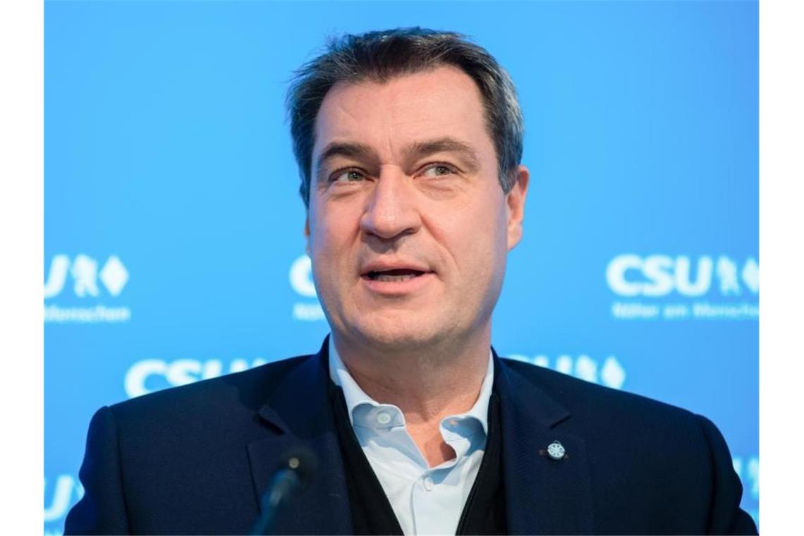 Bayerns Ministerpräsident Markus Söder in der CSU-Parteizentrale in München. Foto: Sven Hoppe/dpa