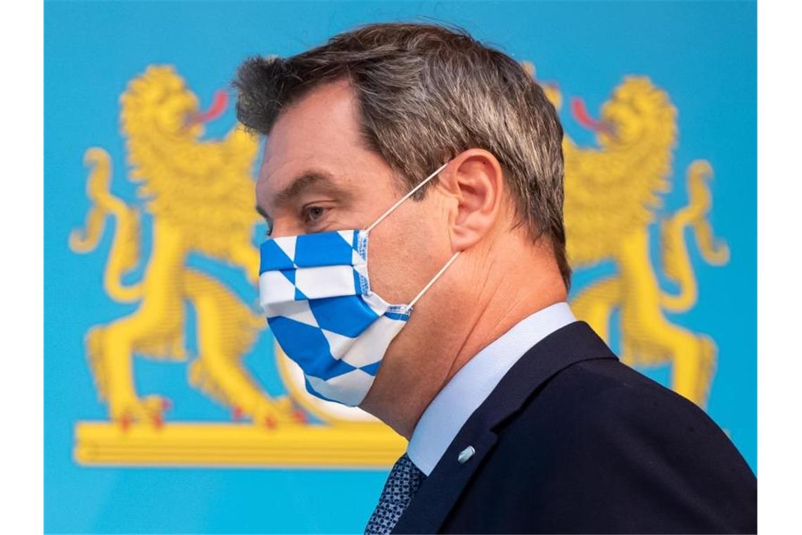 Künftig Corona-Testpflicht bei Einreise aus Risikogebieten Bayerns Ministerpräsident Markus Söder ist für eine Testpflicht und eine Neubewertung, welche Länder Risikogebiet sein sollen. Foto: Sven Hoppe/dpa