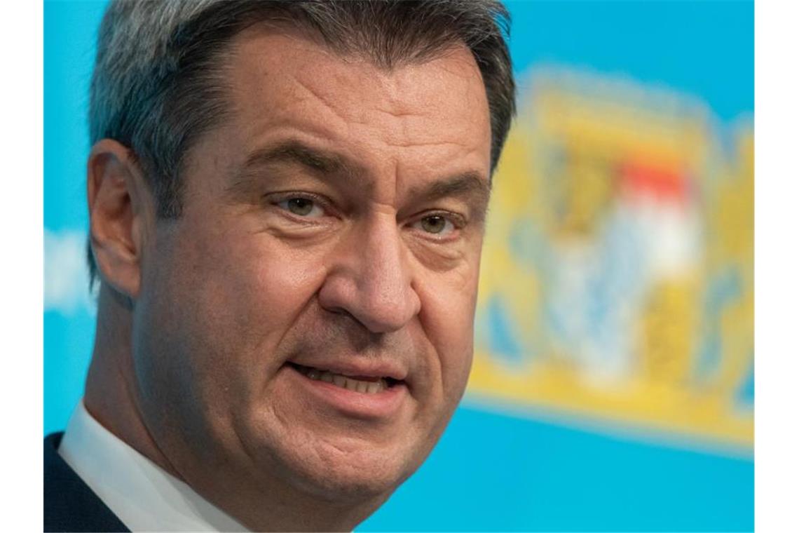 Bayerns Ministerpräsident Markus Söder spricht auf einer Pressekonferenz. Foto: Peter Kneffel/Pool dpa/dpa