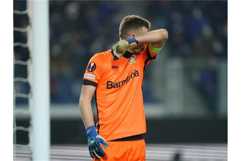 Bayers Kapitän und Torwart Lukas Hradecky parierte im Spiel gegen Atalanta Bergamo stark. Foto: Spada/LaPresse via ZUMA Press/dpa