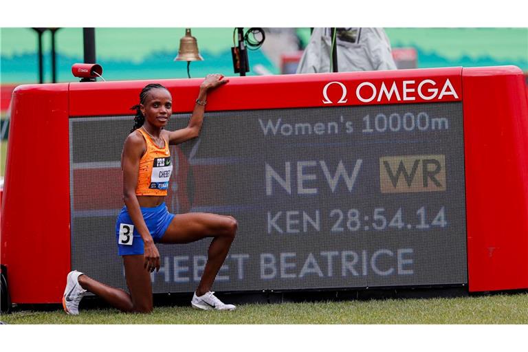 Beatrice Chebet stellte in Eugene einen neuen Weltrekord über 10.000 Meter auf.