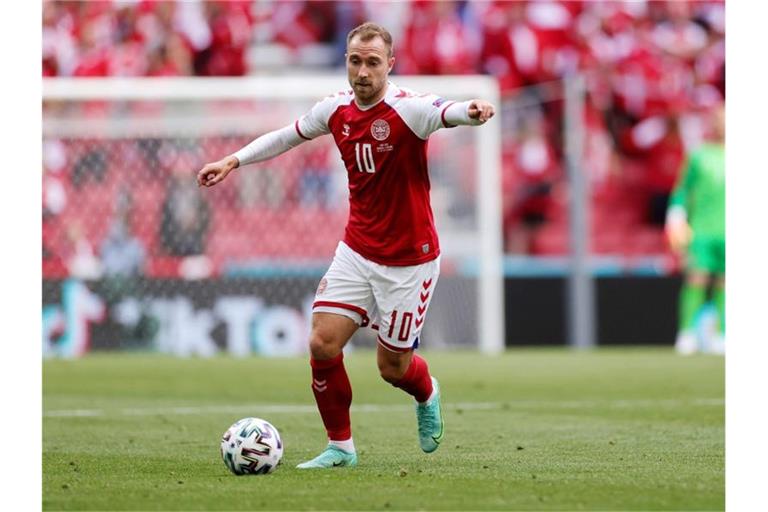 Befindet sich nach seinem Zusammenbruch in einem stabilen Zustand: Dänemarks Christian Eriksen. Foto: Wolfgang Rattay/POOL REUTERS/AP/dpa