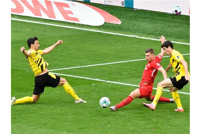 Begegnung zwischen Borussia Dortmund und RB Leipzig am 32. Spieltag im Signal Iduna Park. Foto: Martin Meissner/dpa