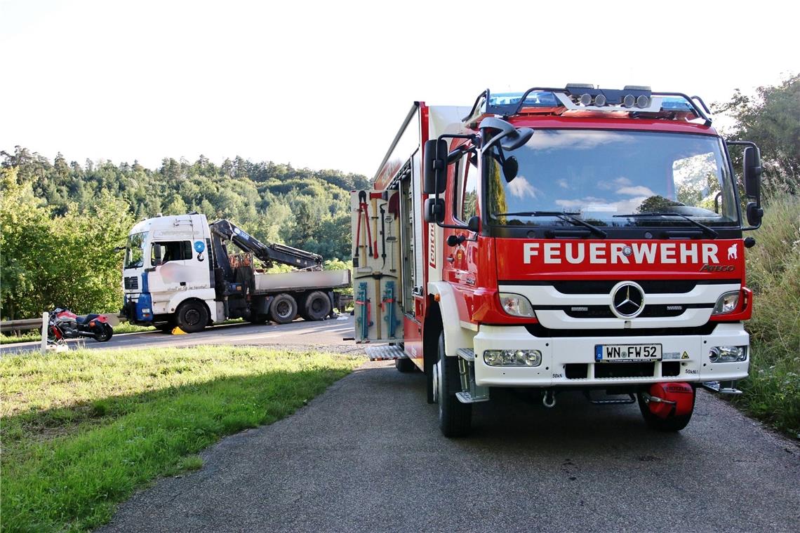 Unfall bei Berglen: Motorradfahrer schwer verletzt Bei Berglen ist ein Motorradfahrer schwer verletzt worden. Fotograf: 7aktuell.de/Kevin Lermer