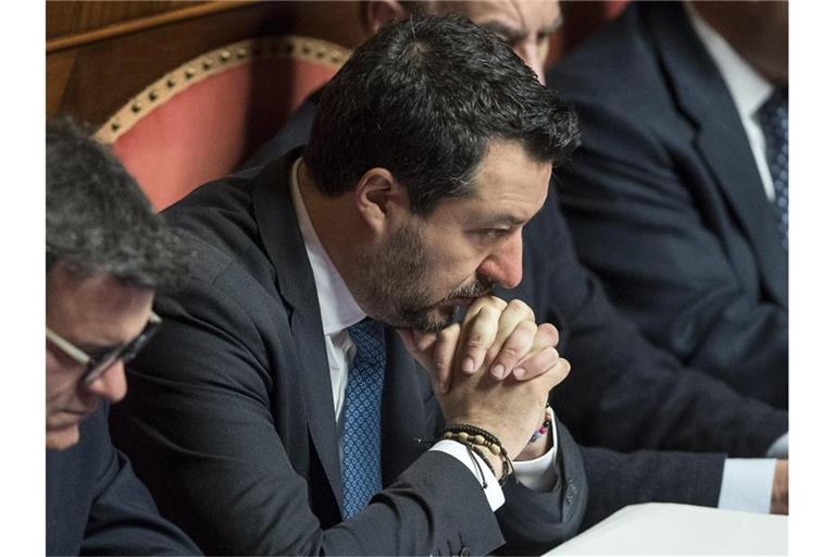 Bei dem Prozess soll es darum gehen, dass Salvini als Minister 131 Migranten auf einem Schiff der Küstenwache ausharren ließ. Foto: Roberto Monaldo.Lapre/LaPresse via ZUMA Press/dpa