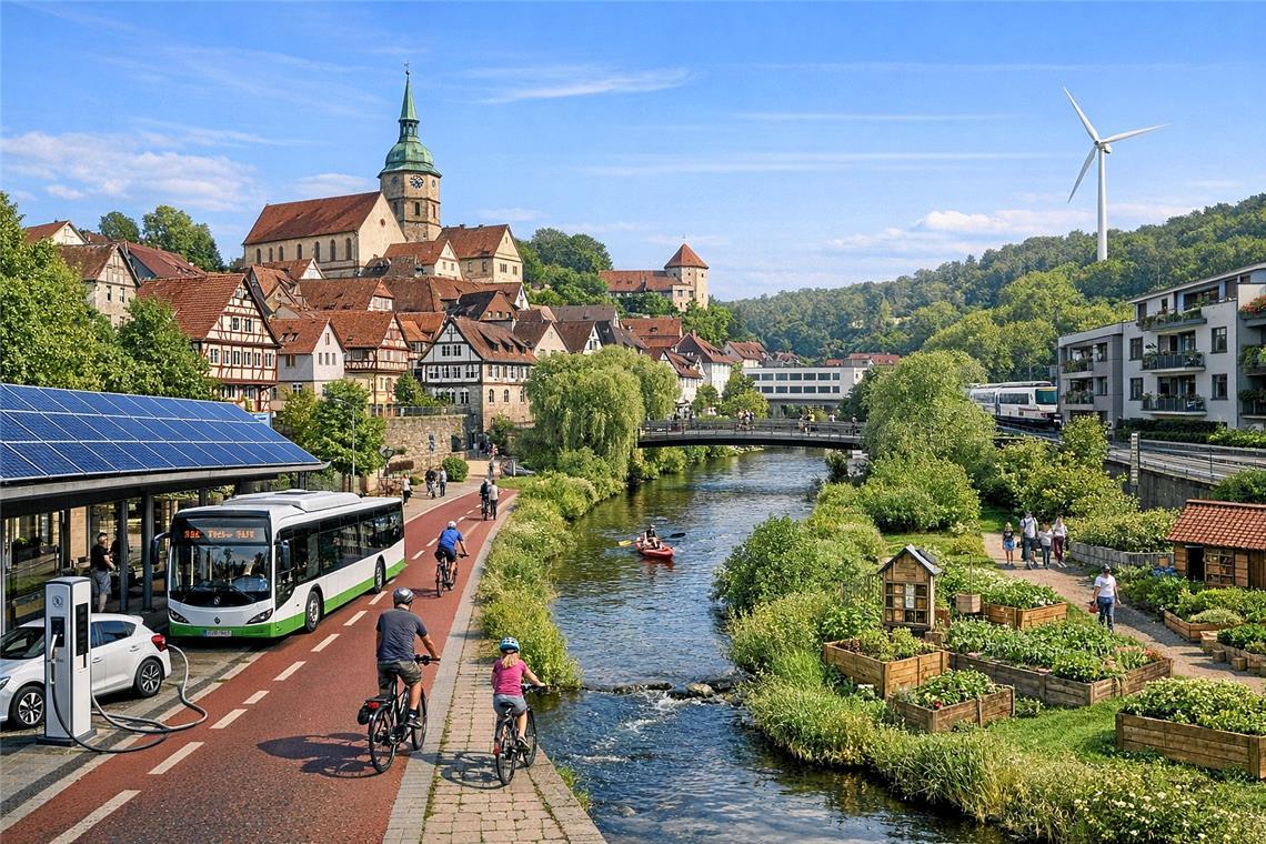 Bei den Grünen geht es laut ChatGPT natürlich zu, allerdings mit erstaunlich wenig Windkraftanlagen. Bild: KI generiert mit ChatGPT