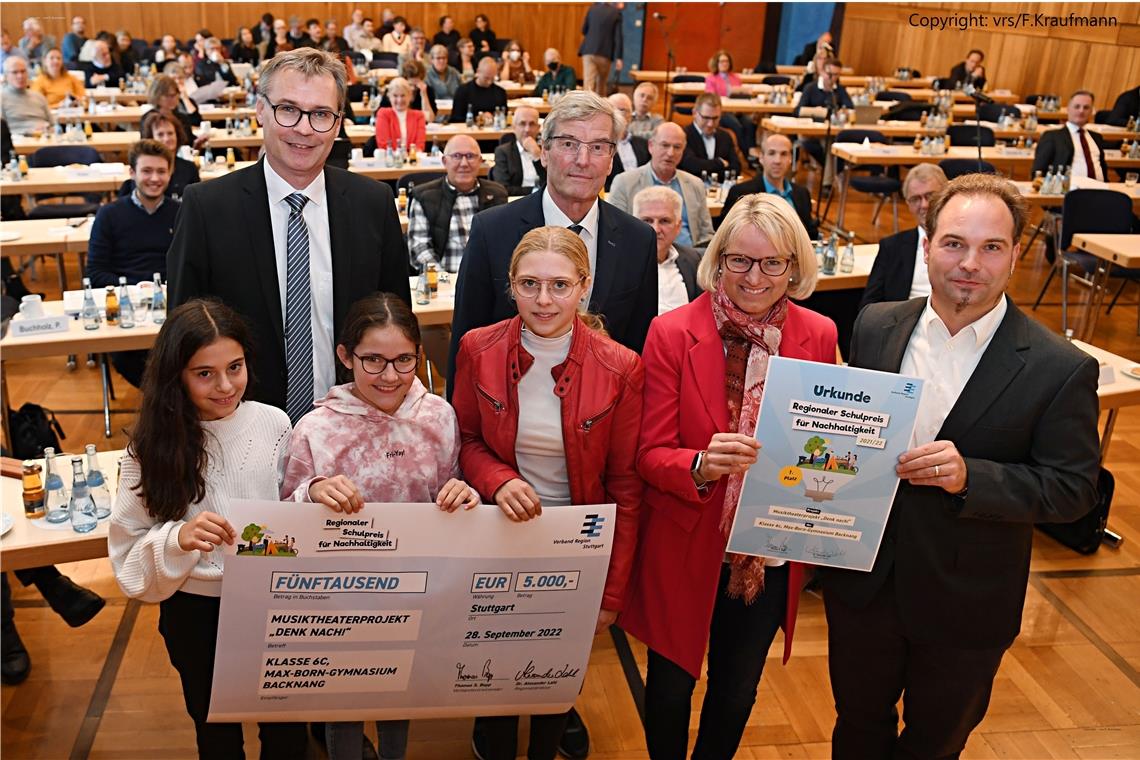 Nachhaltigkeitspreis der Region Stuttgart geht nach Backnang ans Max-Born-Gymnasium