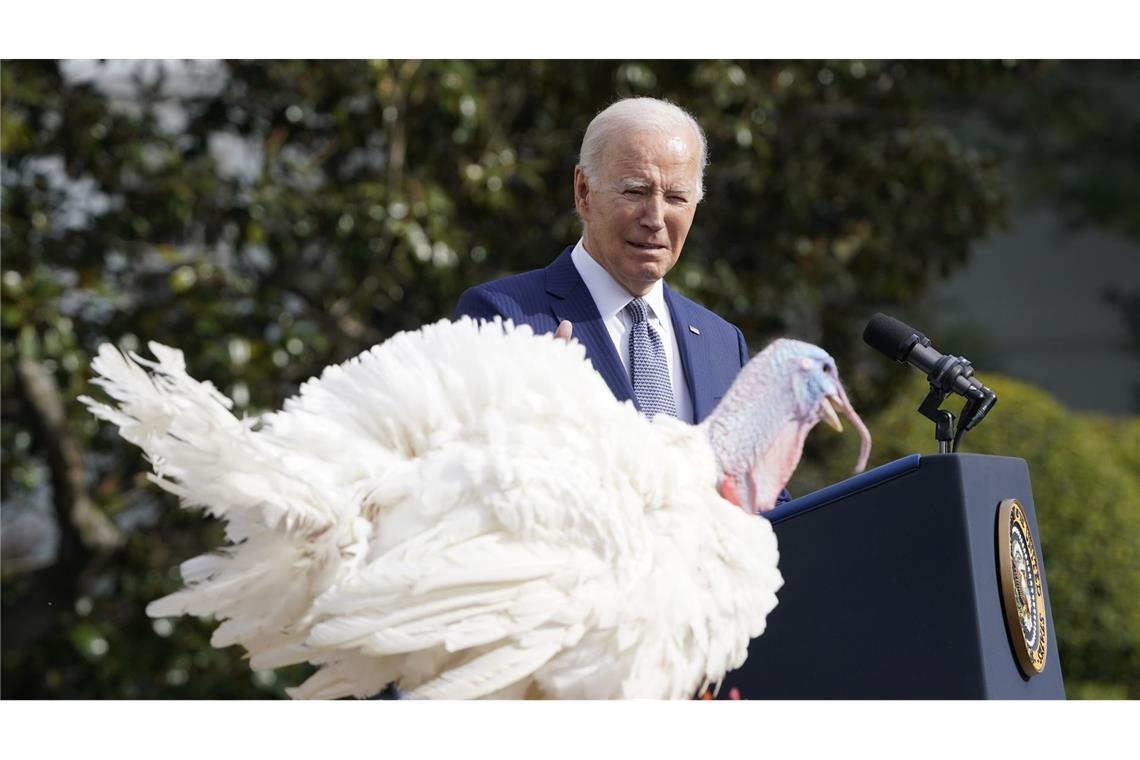 Bei der Rede von Joe Biden auf dem Rasen des Weißen Hauses.