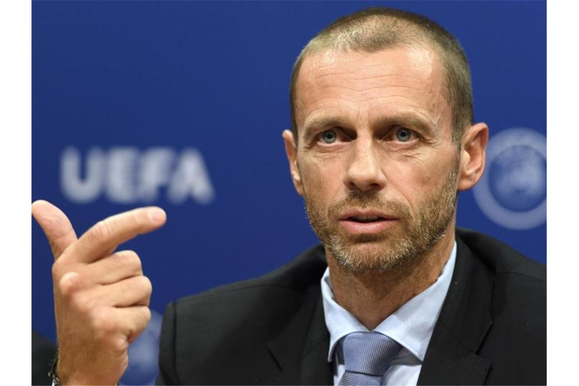 Bei der Video-Schalte der UEFA geht es auch um die EM: „Mit neun Städten ist alles geregelt“, teilte Aleksander Ceferin mit. Foto: Laurent Gillieron/KEYSTONE/dpa