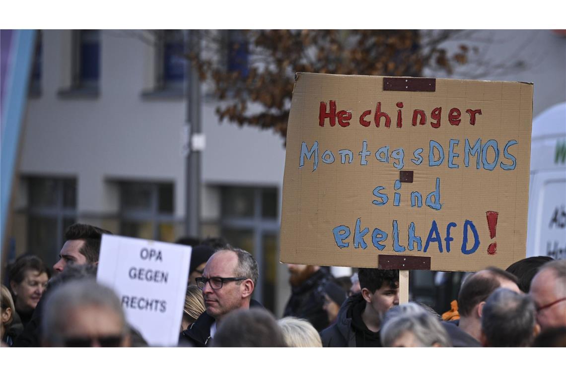 Bei einer Demonstration in Hechingen im Januar machten die Teilnehmer deutlich, was sie von der AfD halten. (Symbolbild)