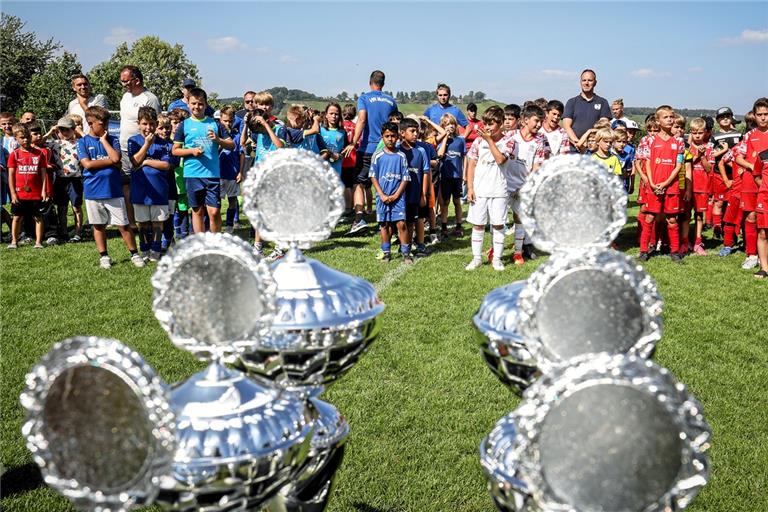 Beim BKZ-Mini-Cup der Spvgg Kleinaspach/Allmersbach standen die jüngsten Fußballer der Vereine der Region und ihr Kampf um die begehrten Pokale im Mittelpunkt. Foto: Alexander Becher