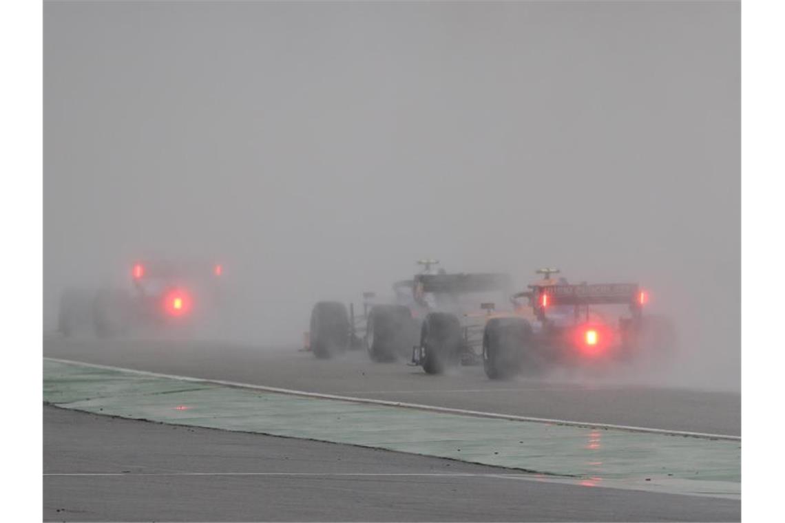 Furiose Aufholjagd von Vettel im Hockenheim-Chaos Beim Formel-1-Rennen auf dem Hockenheimring herrschte zeitweise schlechte Sicht. Foto: Jan Woitas