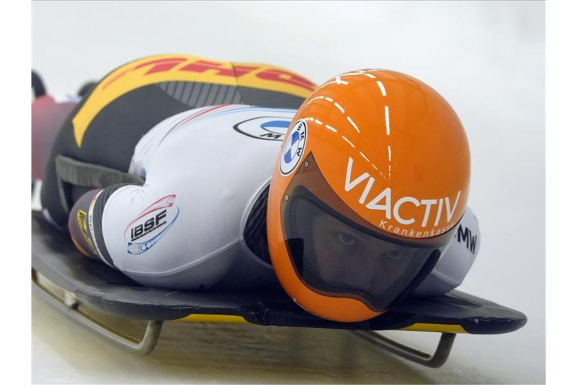 Serie reißt: Skeletonis in Sigulda nicht auf dem Podest Beim Skeleton-Weltcup im lettischen Sigulda kam Tina Hermann als beste Deutsche auf Rang sechs. Foto: Roman Koksarov/AP/dpa