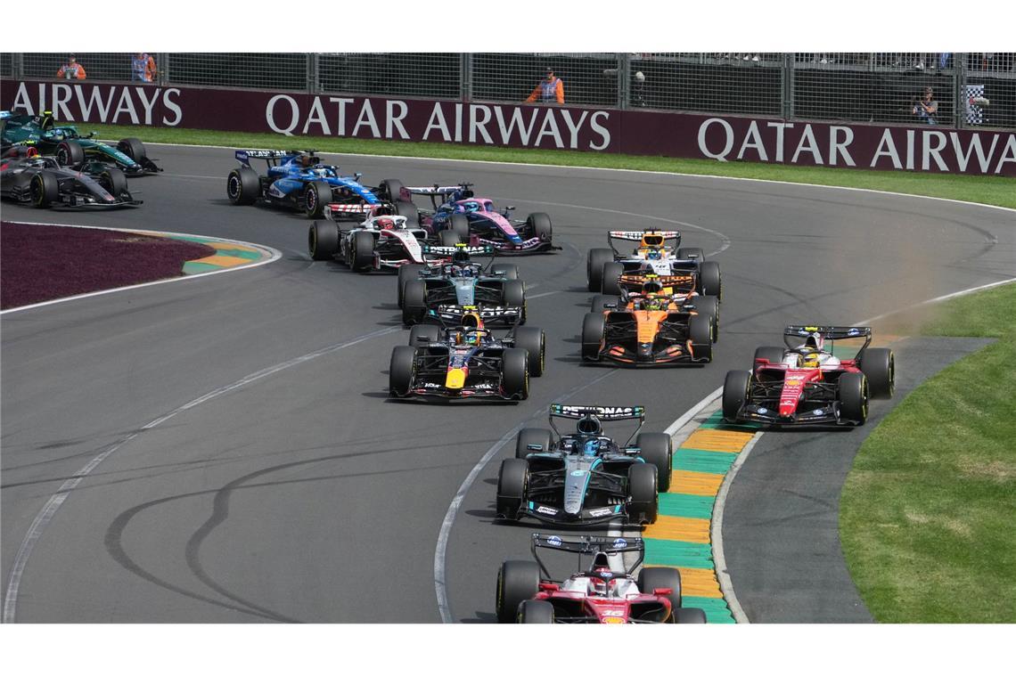 Beim Start ging es in Melbourne hoch her.