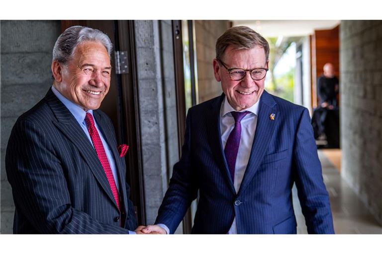 Beim Treffen von Außenminister Johann Wadephul (CDU) mit seinem neuseeländischen Kollegen Winston Peters spielt auch der russische Angriffskrieg gegen die Ukraine eine Rolle.