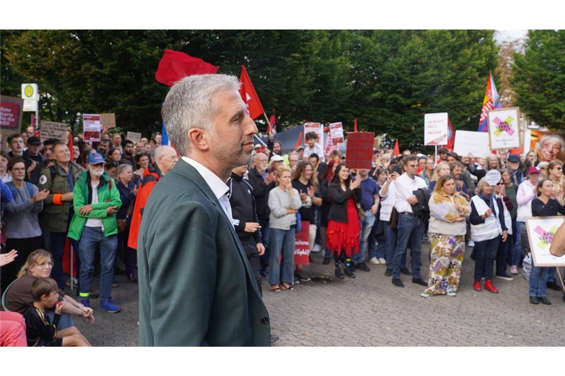 Beklagt die Debattenkultur in Deutschland: Boris Palmer (im Bild vor der Veranstaltung mit AfD-Landeschef Frohnmaier)