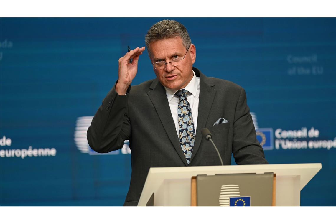 Chinas Exportkontrollen sorgen für Probleme in Europa Bekommt wegen Chinas Kurs besorgte Anrufe aus der Autoindustrie: EU-Handelskommissar Maros Sefcovic. (Archivbild)