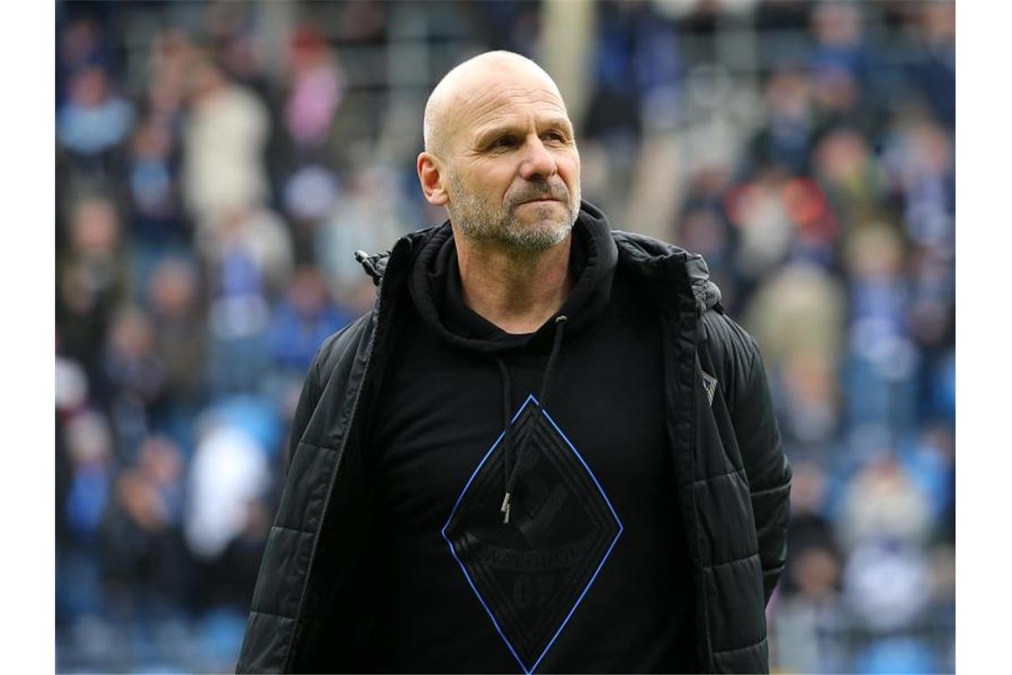 Bernhard Trares, Trainer Waldhof Mannheim. Foto: Michael Deines/dpa/Archivbild