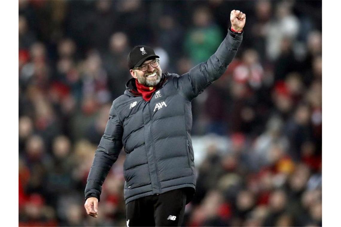 Liverpool baut Vorsprung aus - Klopp will noch keine Party Besiegte mit dem FC Liverpool auch Manchester United: Trainer Jürgen Klopp. Foto: Martin Rickett/PA Wire/dpa