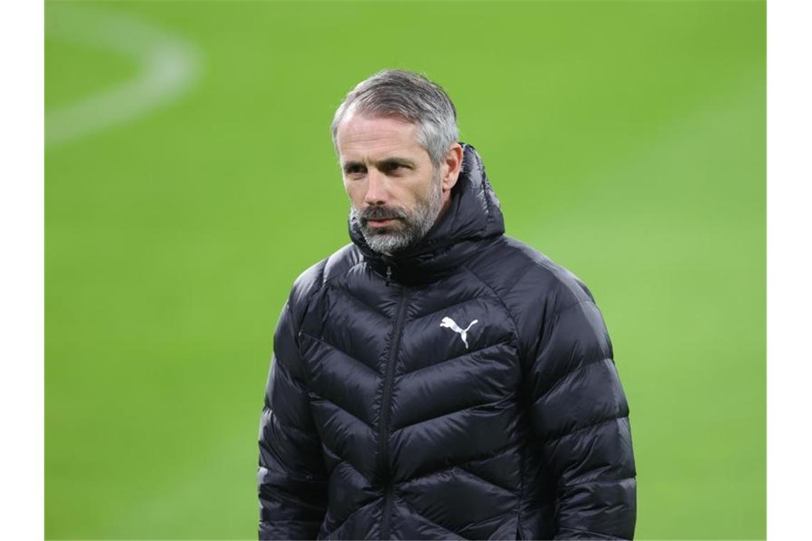 Besondere Konstellation: Trainer Marco Rose tritt mit Gladbach im Pokal gegen seinen zukünftigen Club BVB an. Foto: Jan Woitas/dpa-Zentralbild/dpa