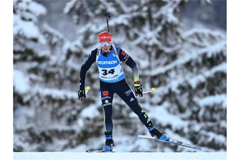 Beste Deutsche beim Sprint in Ruhpolding: Franziska Hildebrand. Foto: Sven Hoppe/dpa