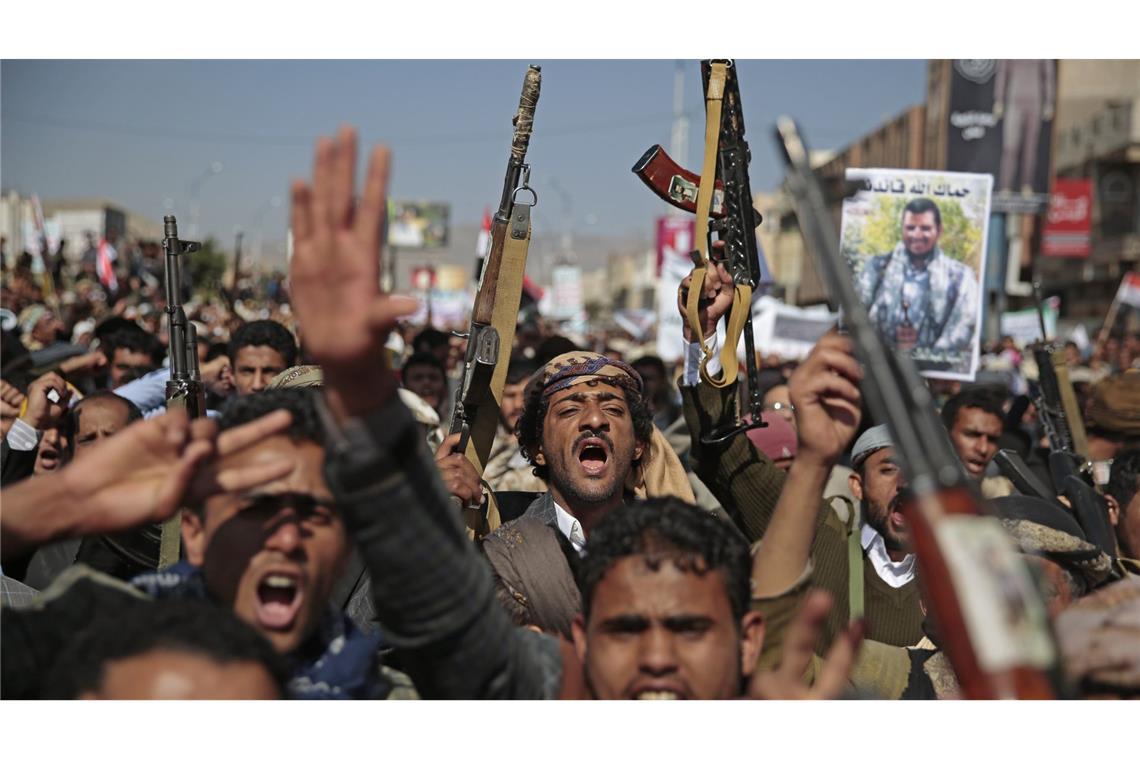 Bewaffnete Huthi-Unterstützer im Jahr 2017 in Sanaa.