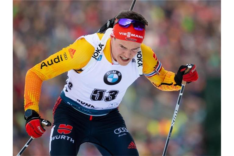 Biathlet Philipp Horn musste wegen eines nicht eindeutigen Corona-Testergebnisses vorzeitig die Heimreise antreten. Foto: Sven Hoppe/dpa
