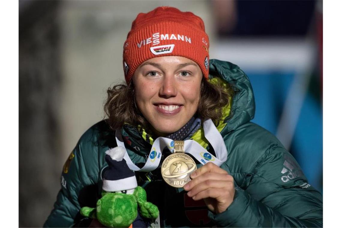 Biathlon-Star Laura Dahlmeier hat überraschend die sportliche Karriere beendet. Foto: Sven Hoppe